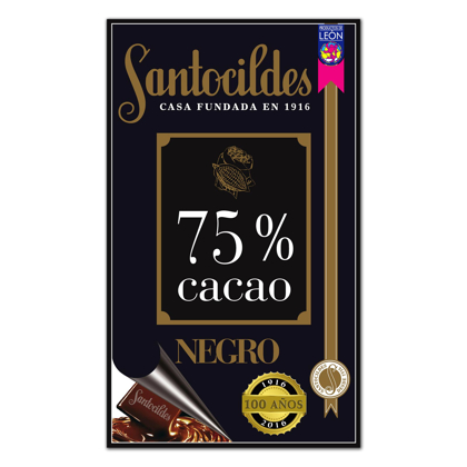 Chocolate Negro 75% Cacao 200 grs
