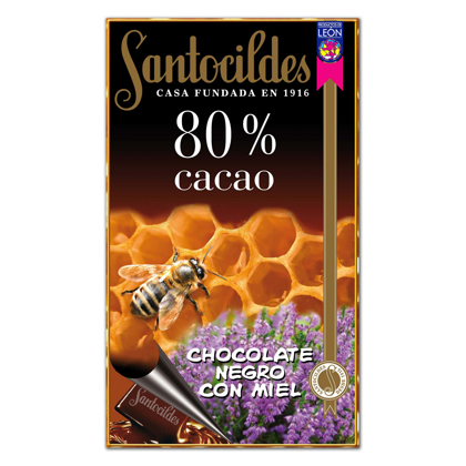 Chocolate Negro 80% Cacao con Miel 200 grs